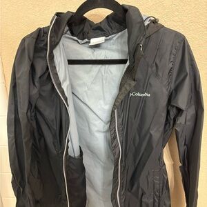 Columbia Black Windbreaker Hooded Jacket